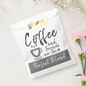 Koffie en vriendinnetjes, perfect wit grijs bedankzakje (Gezegeld)