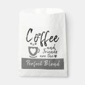 Koffie en vriendinnetjes, perfect wit grijs bedankzakje (Voorkant)