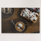 Koffie en waffle ontbijt in bed legpuzzel (Horizontaal)