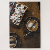Koffie en waffle ontbijt in bed legpuzzel (Verticaal)