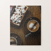 Koffie en waffle ontbijt in bed legpuzzel (Verticaal)
