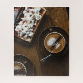 Koffie en waffle ontbijt in bed legpuzzel (Verticaal)