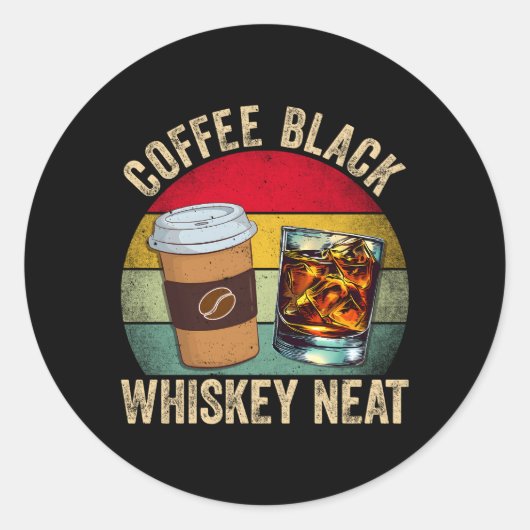 Koffie en whisky Drink drinkers Ronde Sticker (Voorkant)