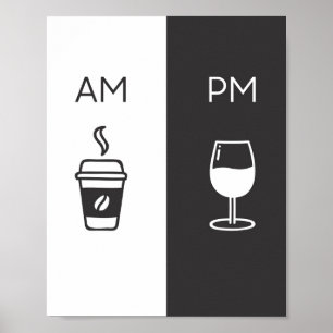Koffie en wijn - am/m poster