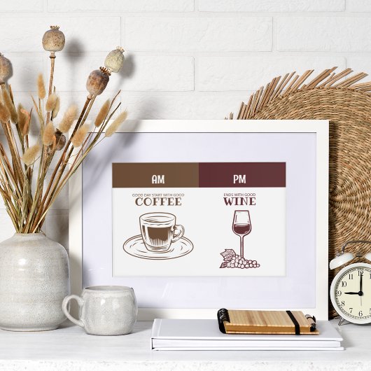 Koffie en wijn canvas afdruk