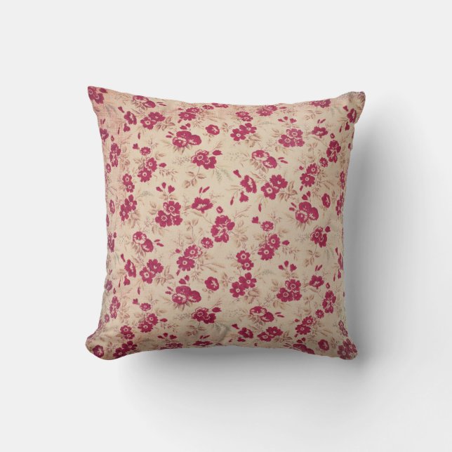 Koffie en wijn,  Floral Pillow Kussen (Voorkant)