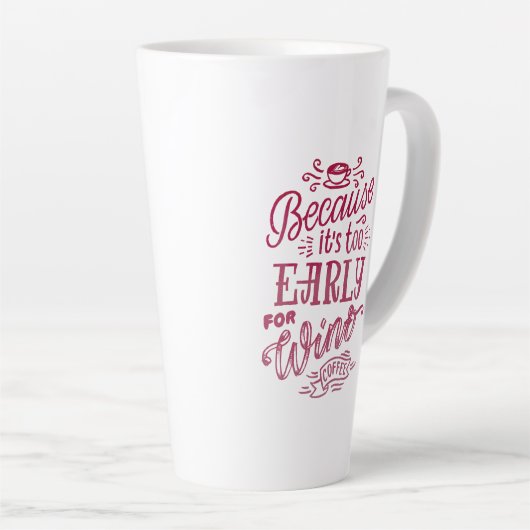 Koffie- en wijnovers Citaat-Bourgogne Latte Mok (Rechterhoek)