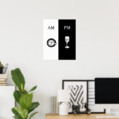 Koffie en wijnposter poster (Thuiskantoor)