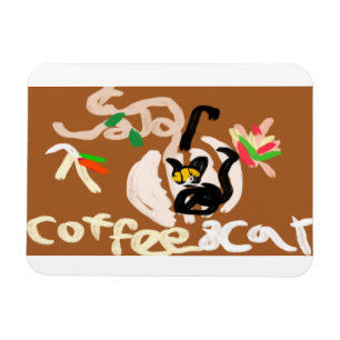Koffie en zwarte kat magneet