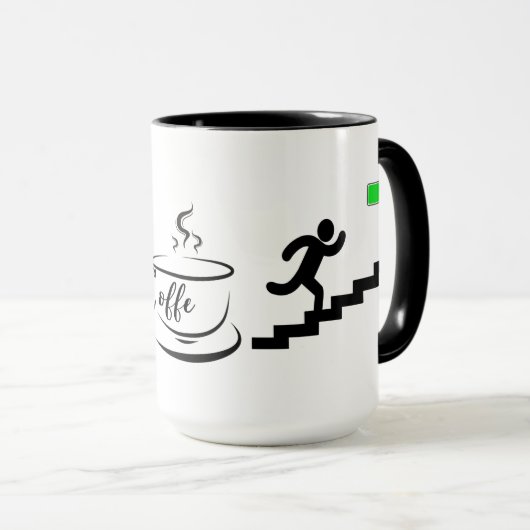 Koffie Energie Batterij Niveau Ontwerp Mok (Voorkant rechts)