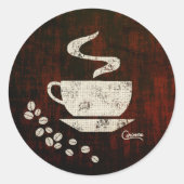 Koffie - envelopstickers ronde sticker (Voorkant)