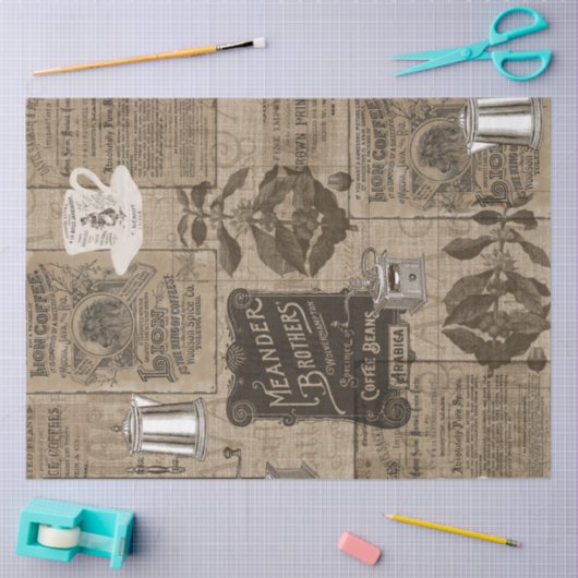  Koffie Ephemera Adverteren Decoupage Art Tissuepapier (Craft)
