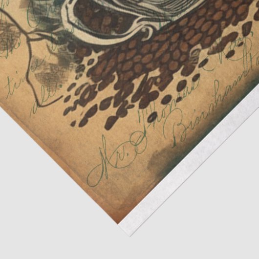 Koffie - ephemercollage - weefselpapier tissuepapier (Detail)