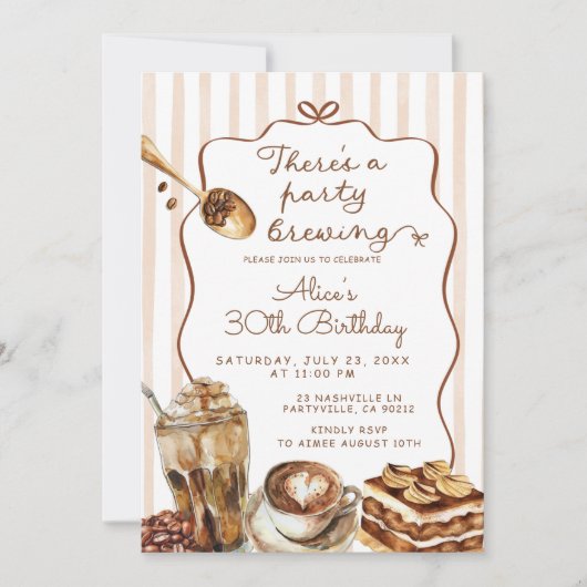 Koffie Er is een feestje brouwen verjaardag Kaart (Voorkant)