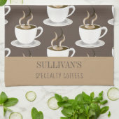 Koffie | Espresso | Capuccino-patroon - Monogram Theedoek (Gevouwen)