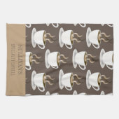 Koffie | Espresso | Capuccino-patroon - Monogram Theedoek (Horizontaal)