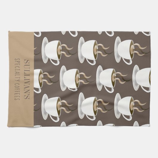 Koffie | Espresso | Capuccino-patroon - Monogram Theedoek (Horizontaal)