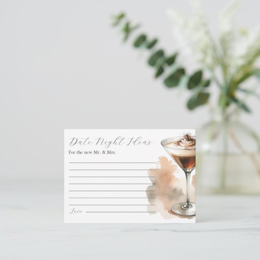 Koffie Espresso Uitgaansavond Ideeën Bruidsmeisjes Informatiekaartje (Staand voorkant)