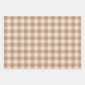 Koffie-esthetisch beige en witte gingham-patroon inpakpapier vel (Voorkant)