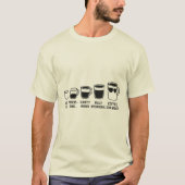Koffie Evolutie - Grappige Morgen Stemmingsgrafiek T-shirt (Voorkant)