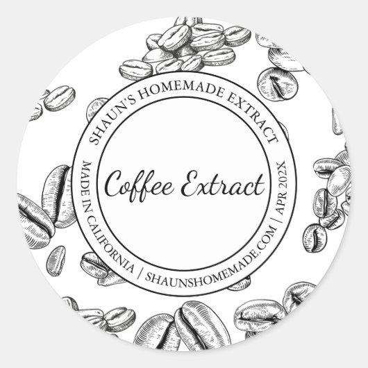Koffie Extract Schets Modern label (Voorkant)