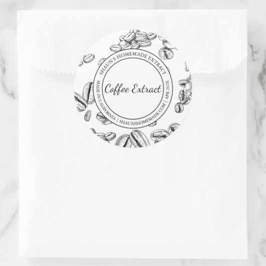 Koffie Extract Schets Modern label (Tas)