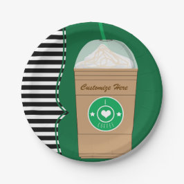 Koffie Frap Modern Chic Mooie Verjaardagsfeestje Papieren Bordje
