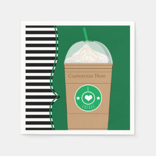 Koffie Frap Modern Chique Cute Verjaardagsfeestje Servetten