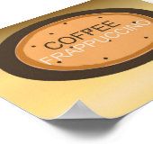 Koffie Frappuccino in Oranje en bruin Poster (Hoek)