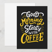 Koffie gaat morgenochtend van start met koffie bedankkaart (Voorkant / Achterkant)