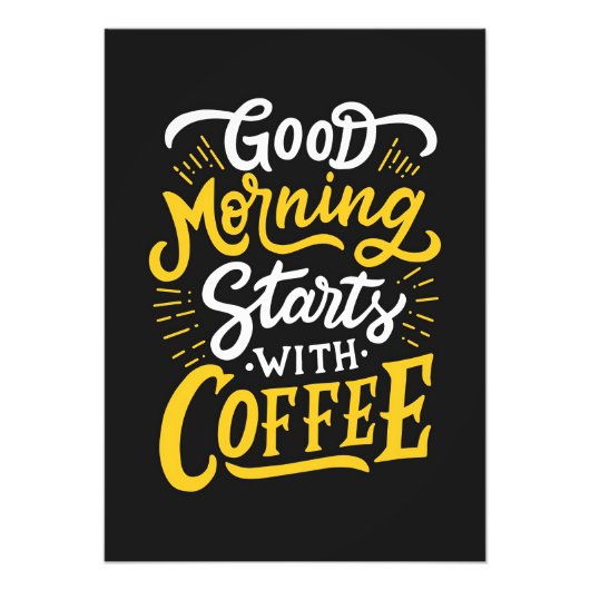 Koffie gaat morgenochtend van start met koffie foto afdruk (Voorkant)