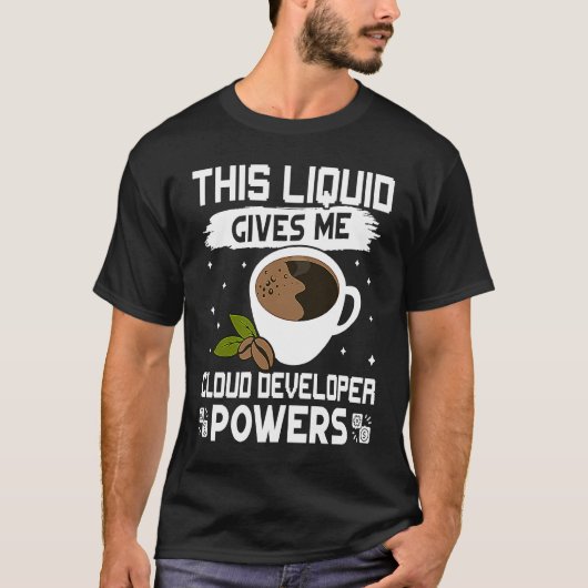 Koffie geeft me Cloud Developer Power T-shirt (Voorkant)