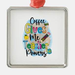 Koffie geeft me doctoraalbevoegdheden metalen ornament