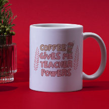 Koffie geeft me leraarskrachten Retro Bubble Typog