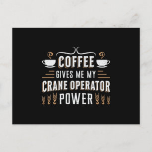 Koffie geeft me mijn kraanwerker briefkaart