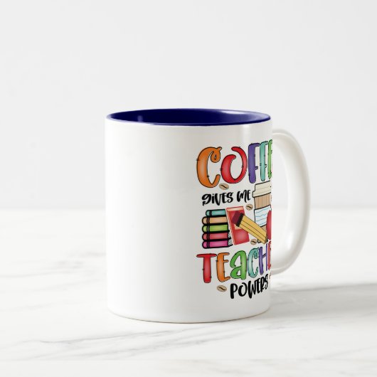 Koffie geeft me Mok van leerkrachten (Voorkant rechts)