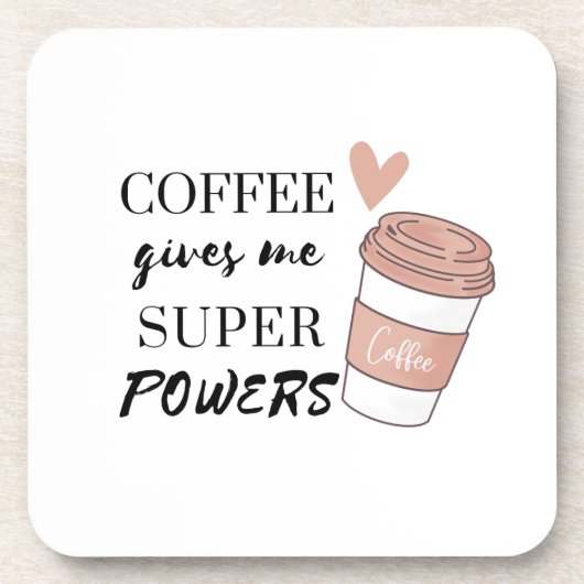 Koffie geeft me superkrachten bier onderzetter (Voorkant)