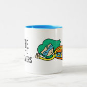 Koffie geeft me superkrachten - Kloey Tweekleurige Koffiemok (Center)