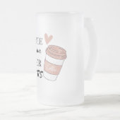 Koffie geeft me superkrachten matglas bierpul (Voorkant rechts)