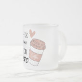 Koffie geeft me superkrachten matglas koffiemok (Voorkant rechts)