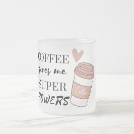 Koffie geeft me superkrachten matglas koffiemok