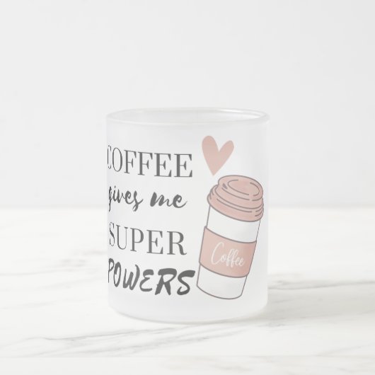 Koffie geeft me superkrachten matglas koffiemok (Center)