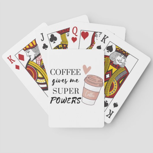 Koffie geeft me superkrachten pokerkaarten (Achterkant)