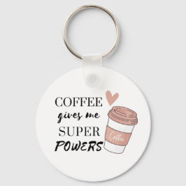Koffie geeft me superkrachten sleutelhanger