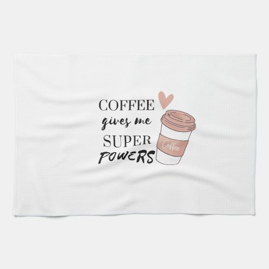 Koffie geeft me superkrachten theedoek (Horizontaal)