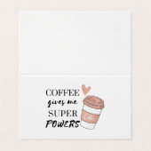 Koffie geeft me superkrachten visitekaartje (Buitenkant ongevouwen)