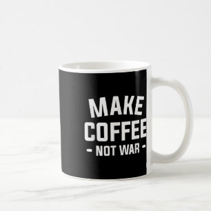 Koffie geen oorlog voor een cafeïneoverloop koffiemok