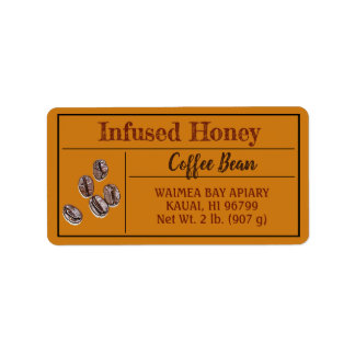 Koffie-geïnfundeerde honing Donker Amber Etiket