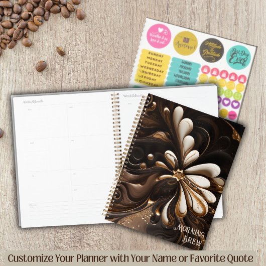 Koffie geïnspireerde Mocha en Cream Journal Planner