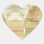 Koffie gekleurd grootboekboekboekje hart sticker (Voorkant)